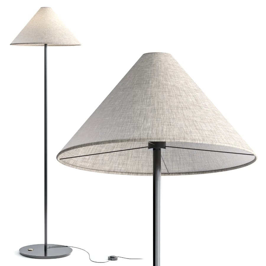 Brock Floor Lamp with Linen Shade - Image 3