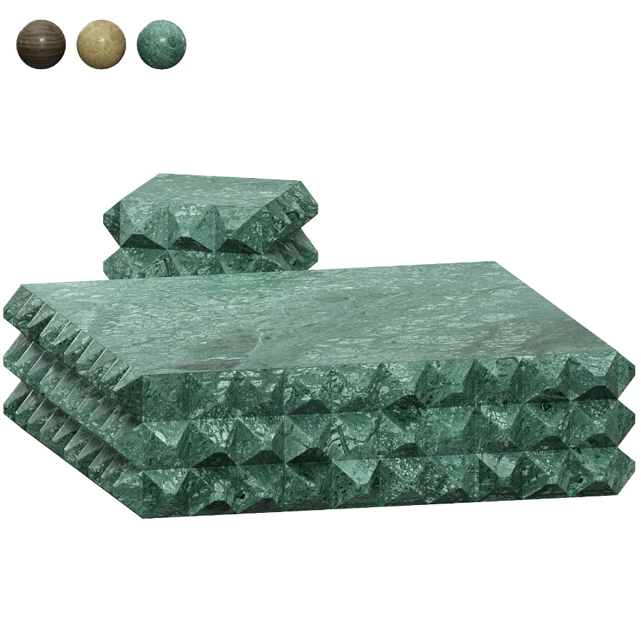 Bottega Green Square Marble Coffee Table - Image 6