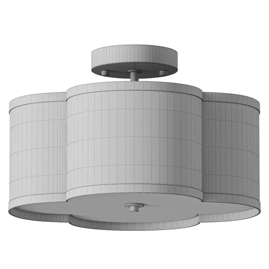 Fabric Semi Flush Mount Ceiling Light Fixture - Image 1