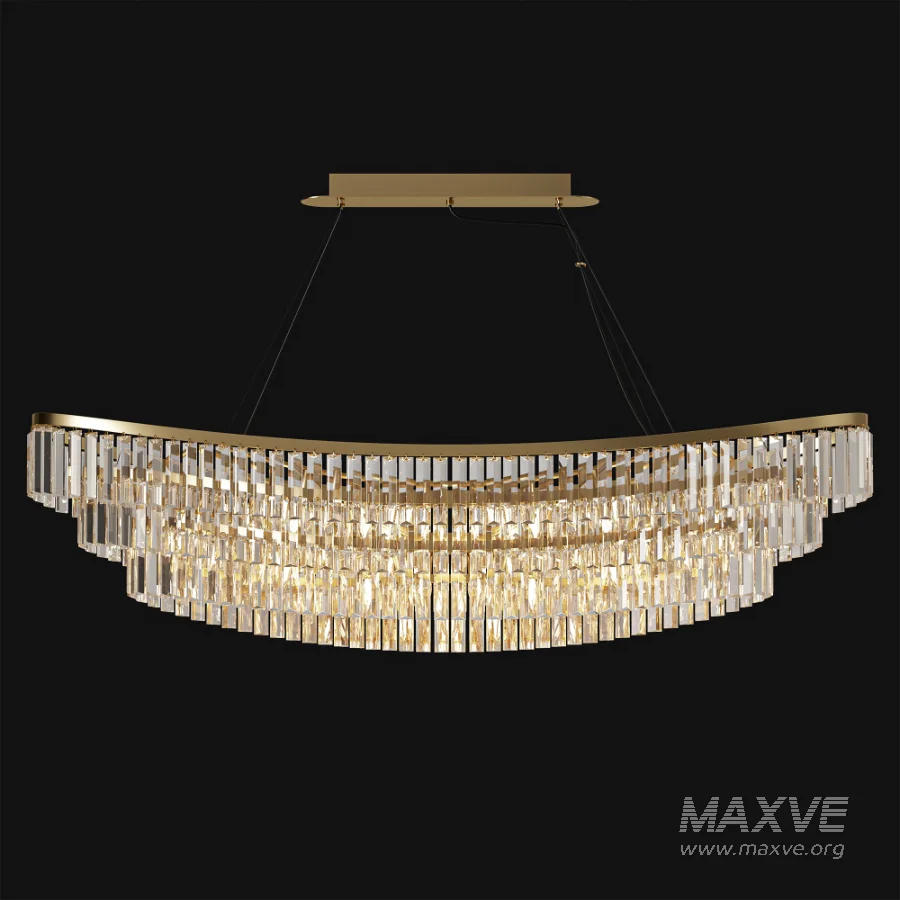 Betu Boat Shaped Linear Crystal Chandelier - Image 1