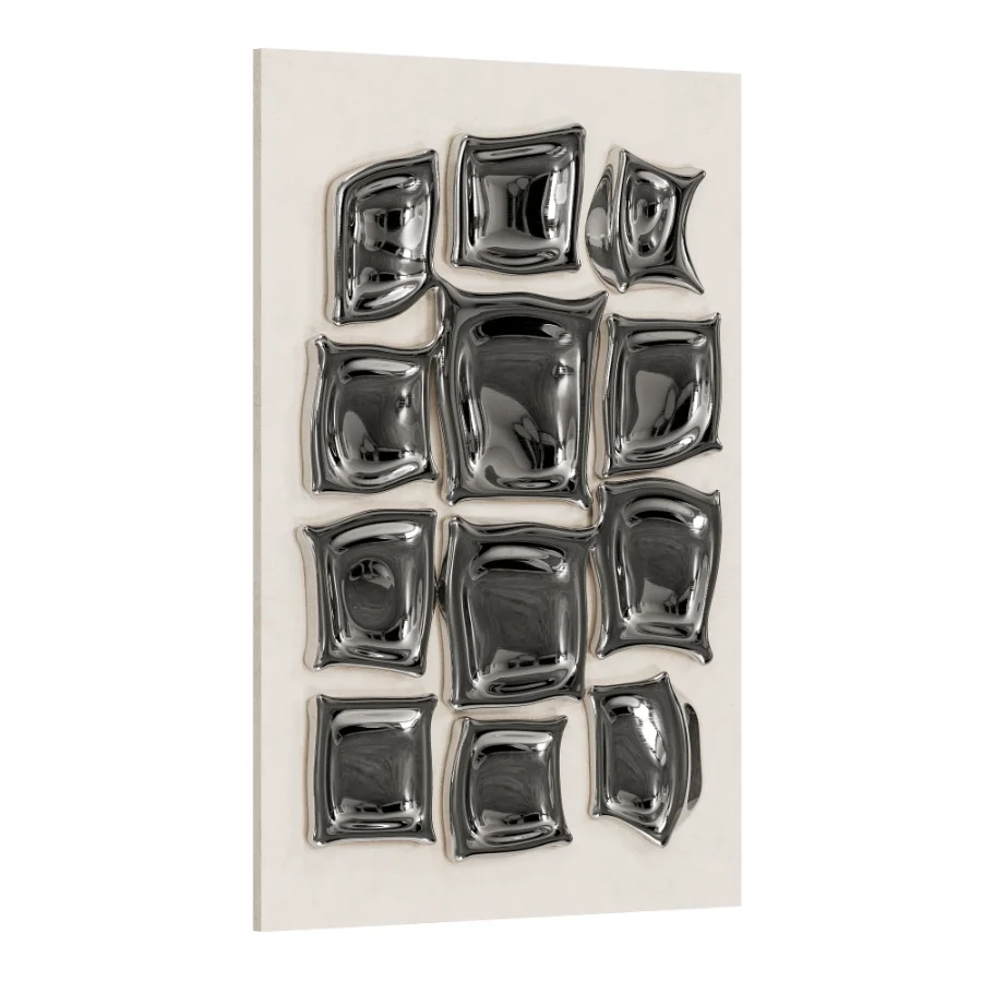 Abstract Chrome Wall Decor 01 - Image 2