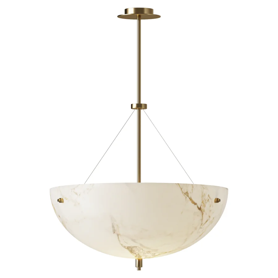 Heathfield Oren Alabaster Brass Pendant Lamp - Image 2