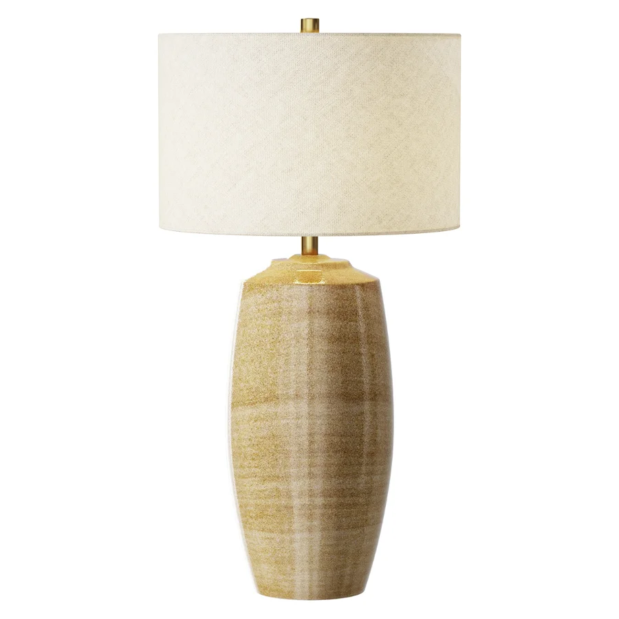 Nine Lighting Ceruna Linen Ceramic Table Lamp - Image 3