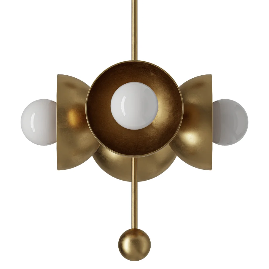 Brass Pendant 4 Milk Glass Globe Lamp - Image 1
