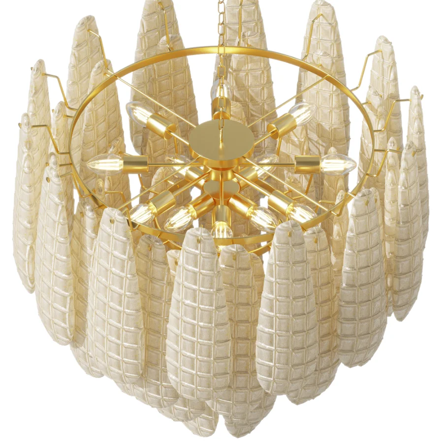 Eichholtz Chaves Brass Champagne Glass Chandelier - Image 3