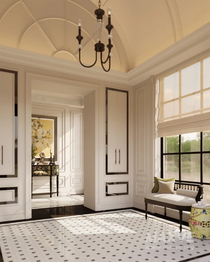 Luxury villa living room and dining room hallway - Image 9