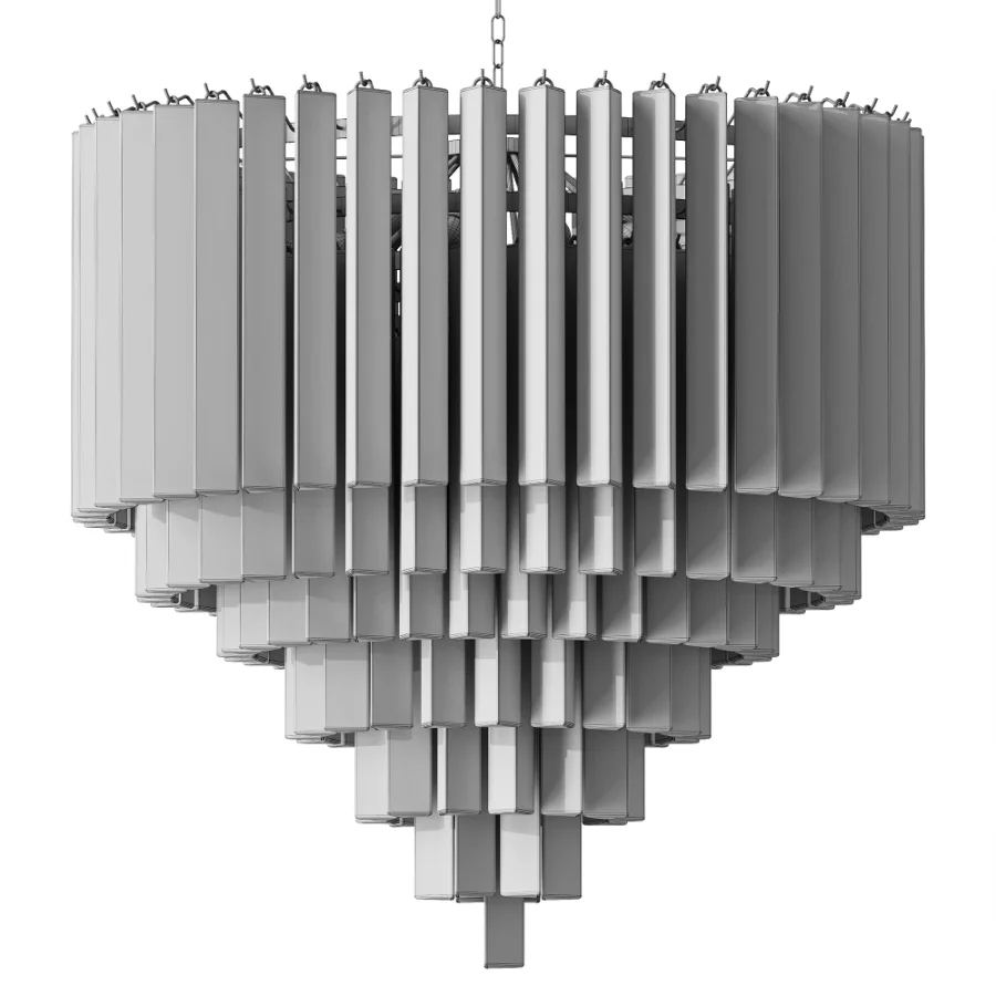 Eichholtz Nova Nickel Frosted Glass Chandelier - Image 3