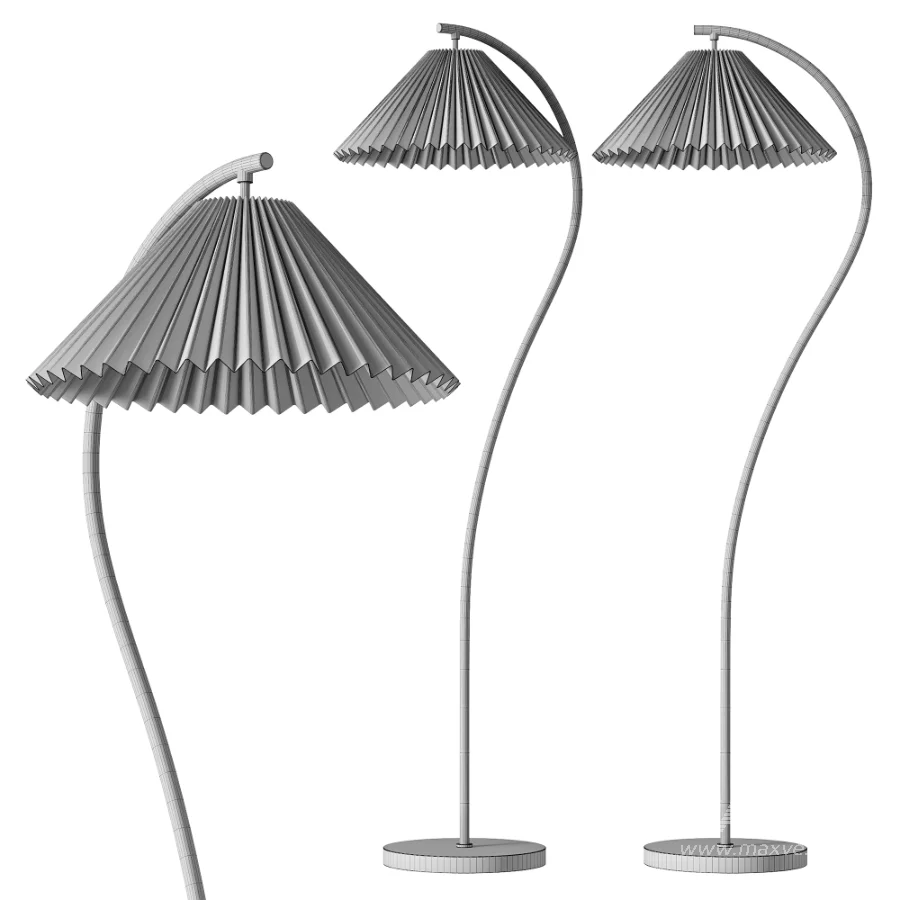 Modern Pleated Fabric Floor Lamp 1 Light - Image 4