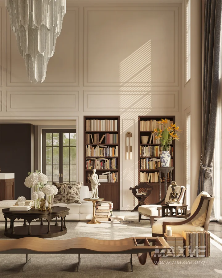 Luxury villa living room and dining room hallway - Image 15