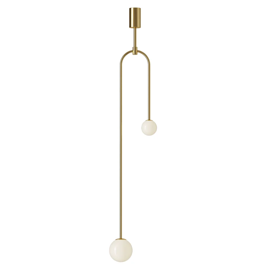 Modern White Globe Glass Metal Pendant Lamp - Image 2