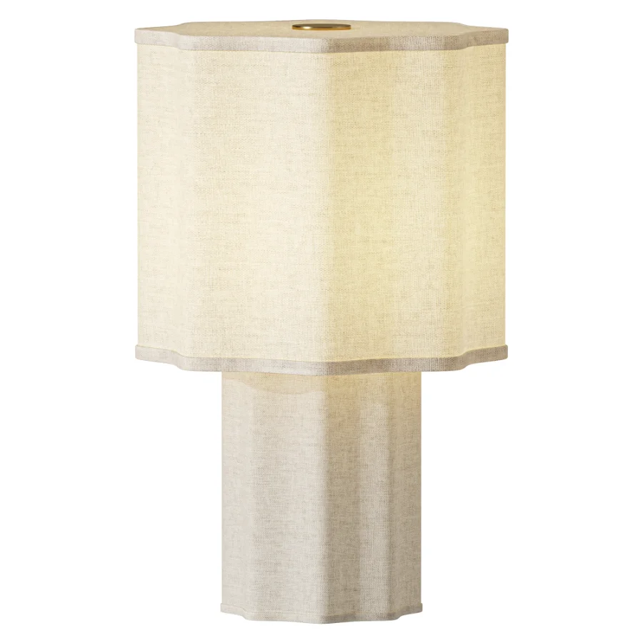 Ola Warm White Linen Mini Table Lamp - Image 1