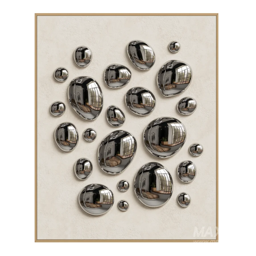 Chrome Bubble Wall Decor 04 - Image 1