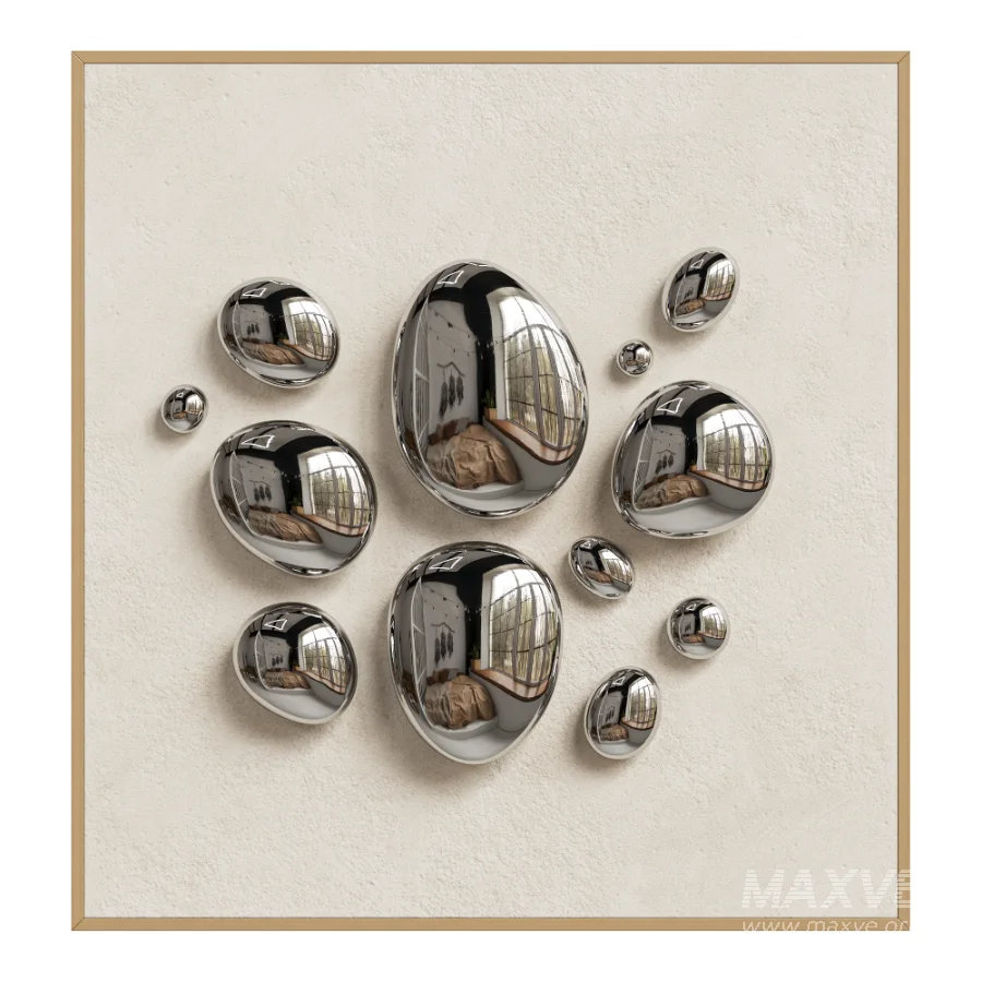 Chrome Bubble Wall Decor 02 - Image 2