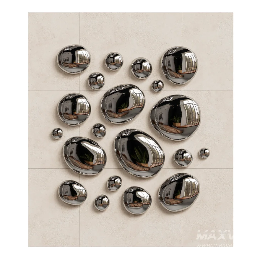 Chrome Bubble Wall Decor 25 - Image 1