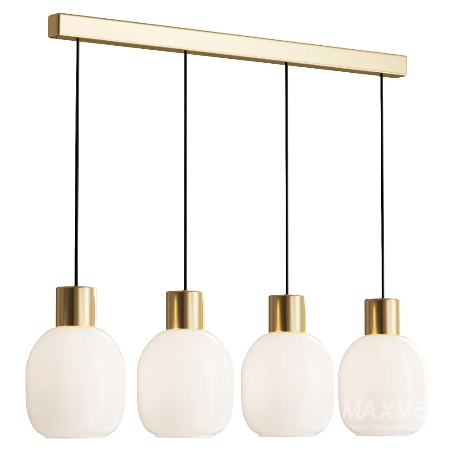 Four Frosted Glass Pendant Lights - Image 1