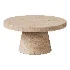 Pisa Pedestal Travertine look Coffee Table – Indoor & Outdoor Table - Thumbnail 1