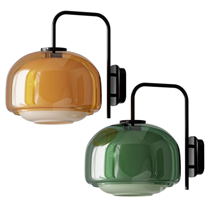 Clinco Colored Glass Metal Wall Lamp - Image 1