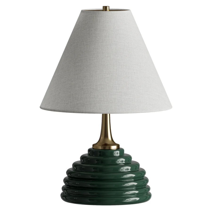 Uttermost McKay Green Brass Fabric Table Lamp - Image 2