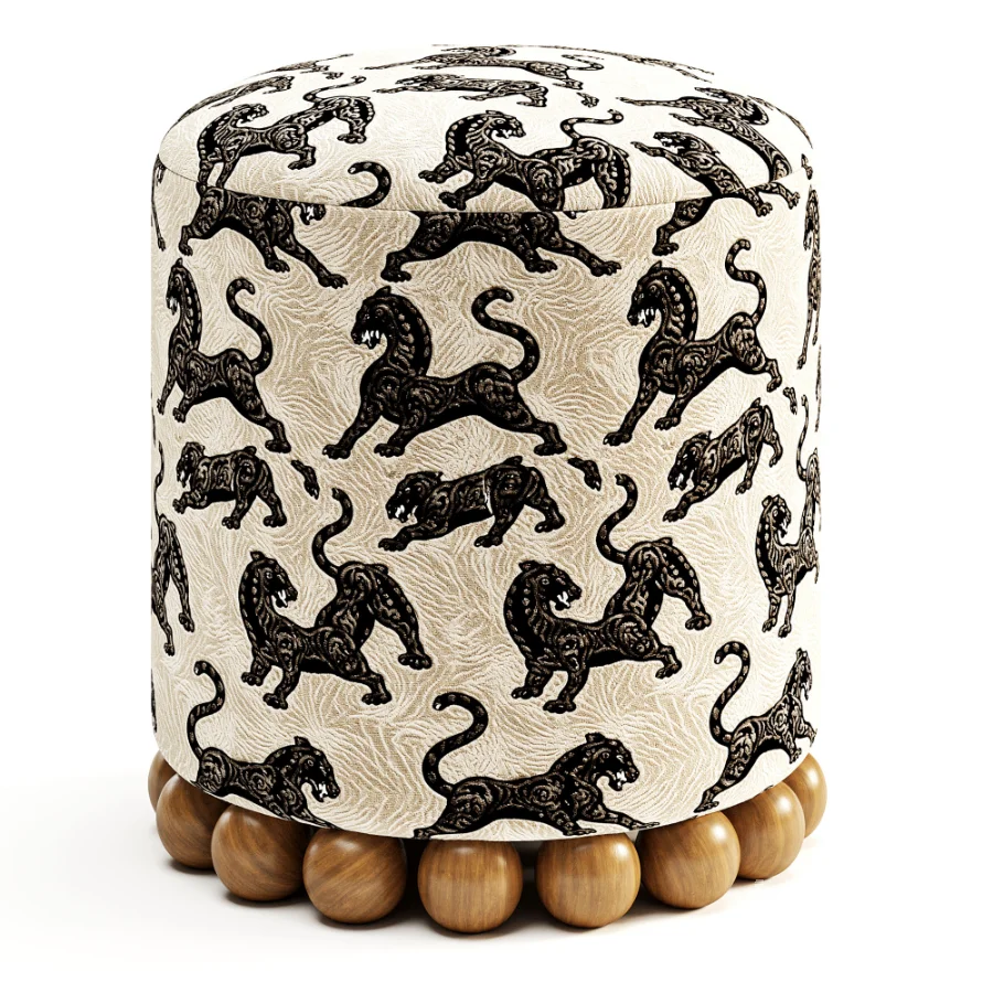 Dex Leopard Performance Jacquard Ottoman - Image 3