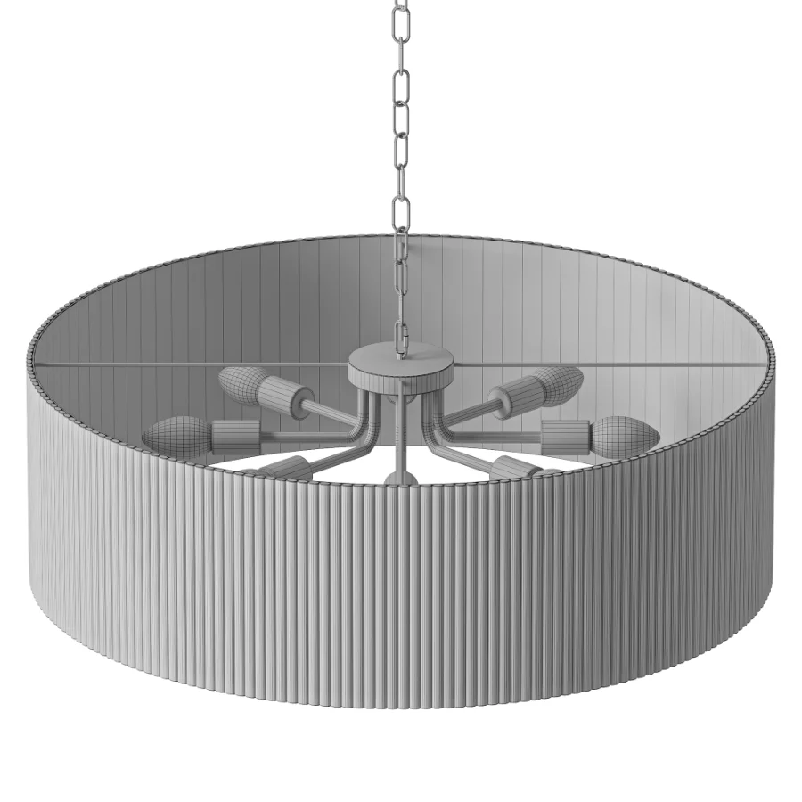 Capital Donovan Black Wood Drum Chandelier - Image 4