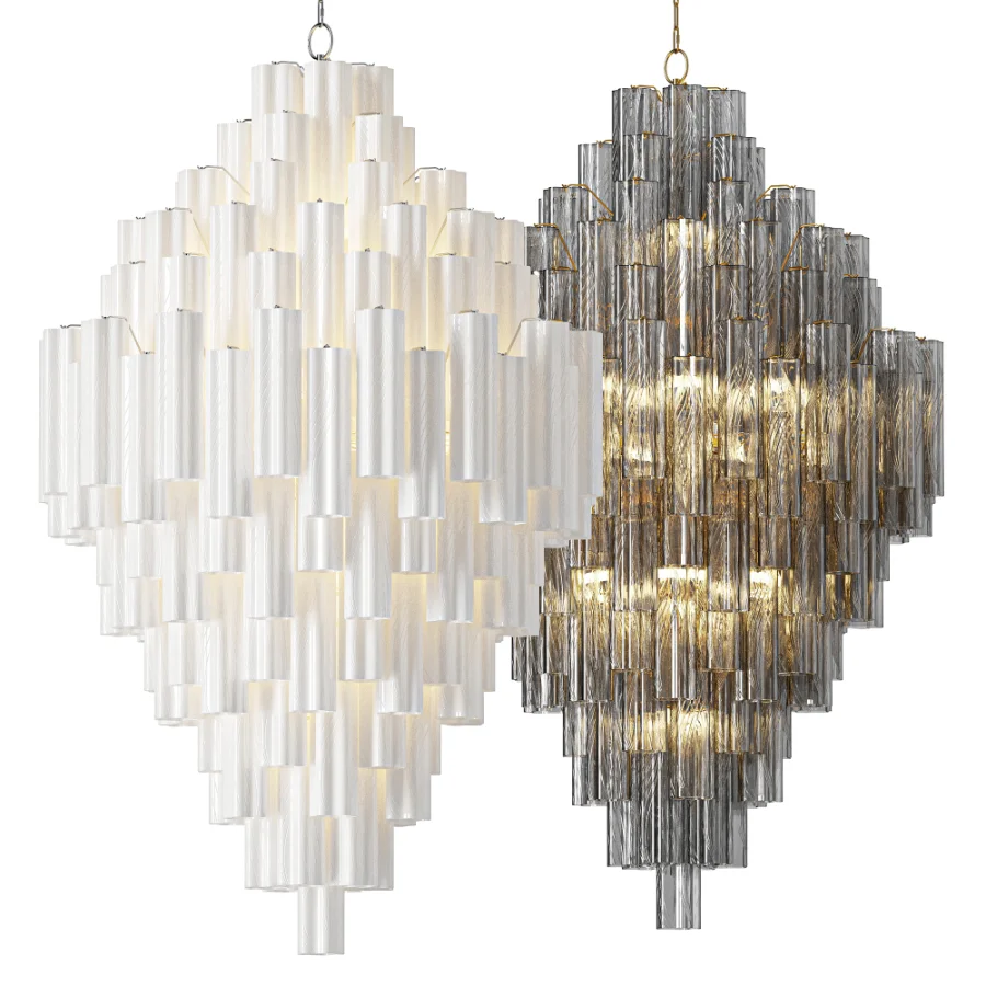 Addis Polished Chrome Chandelier White - Image 1