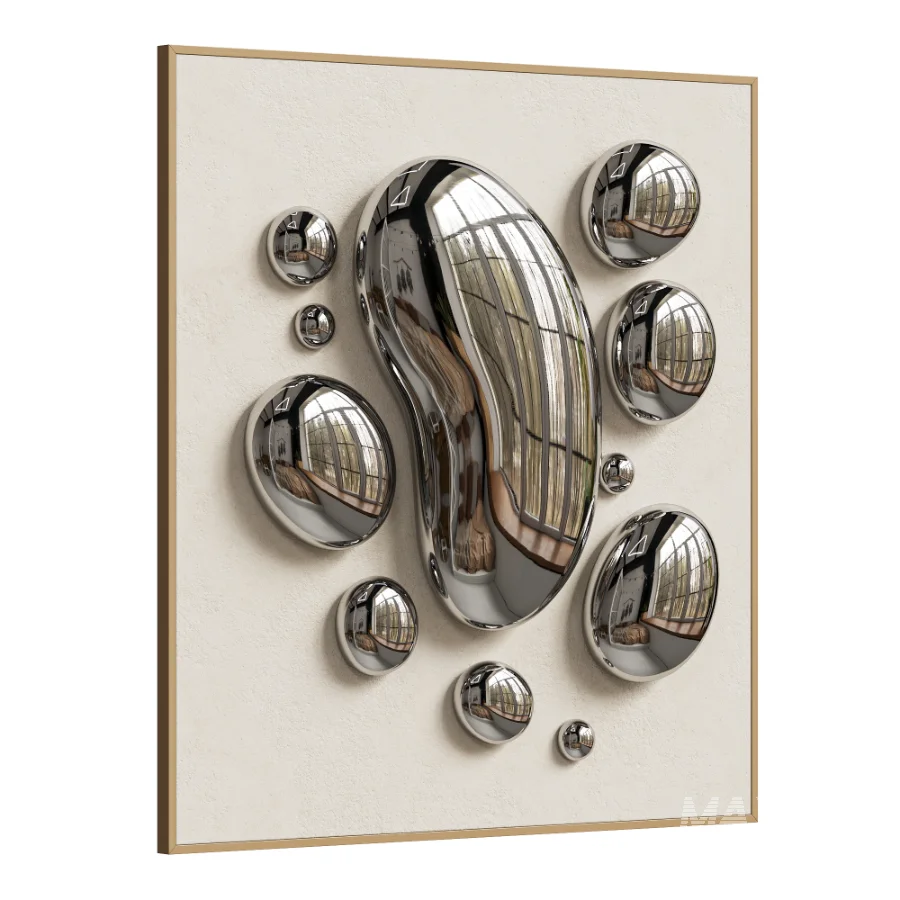 Chrome Bubble Wall Decor 03 - Image 2