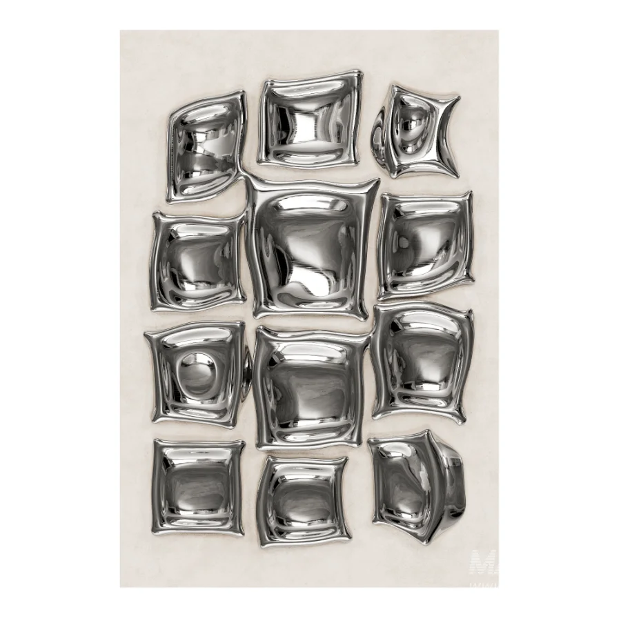 Abstract Chrome Wall Decor 01 - Image 1