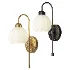 Long Brass Flower Glass Wall Sconce - Thumbnail 1