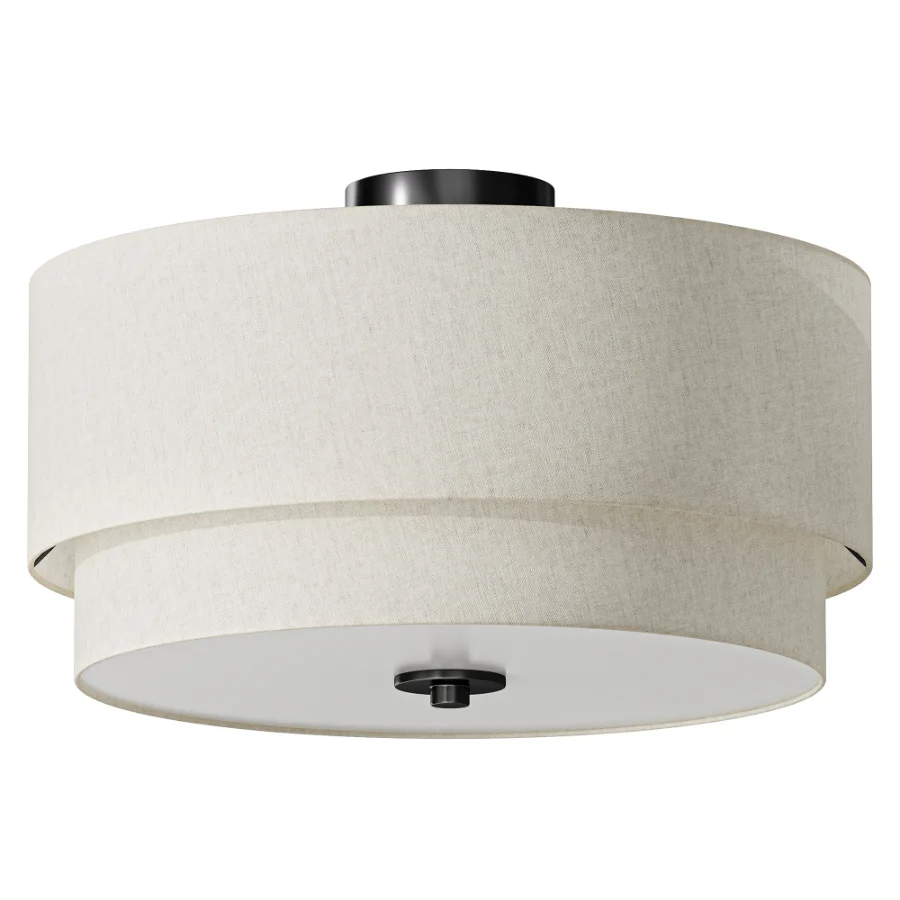 Amia Linen Semi Flush Mount - Image 2