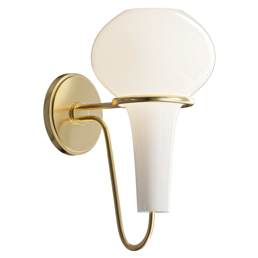 Hudson Valley Adams Corner Brass Glass Wall Sconce - Image 1