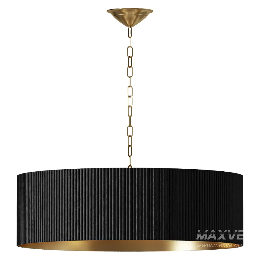 Capital Donovan Black Wood Drum Chandelier - Image 1