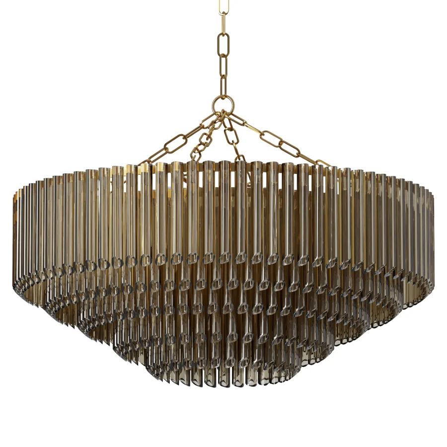 Petalia Wide Brass Chandelier - Image 1