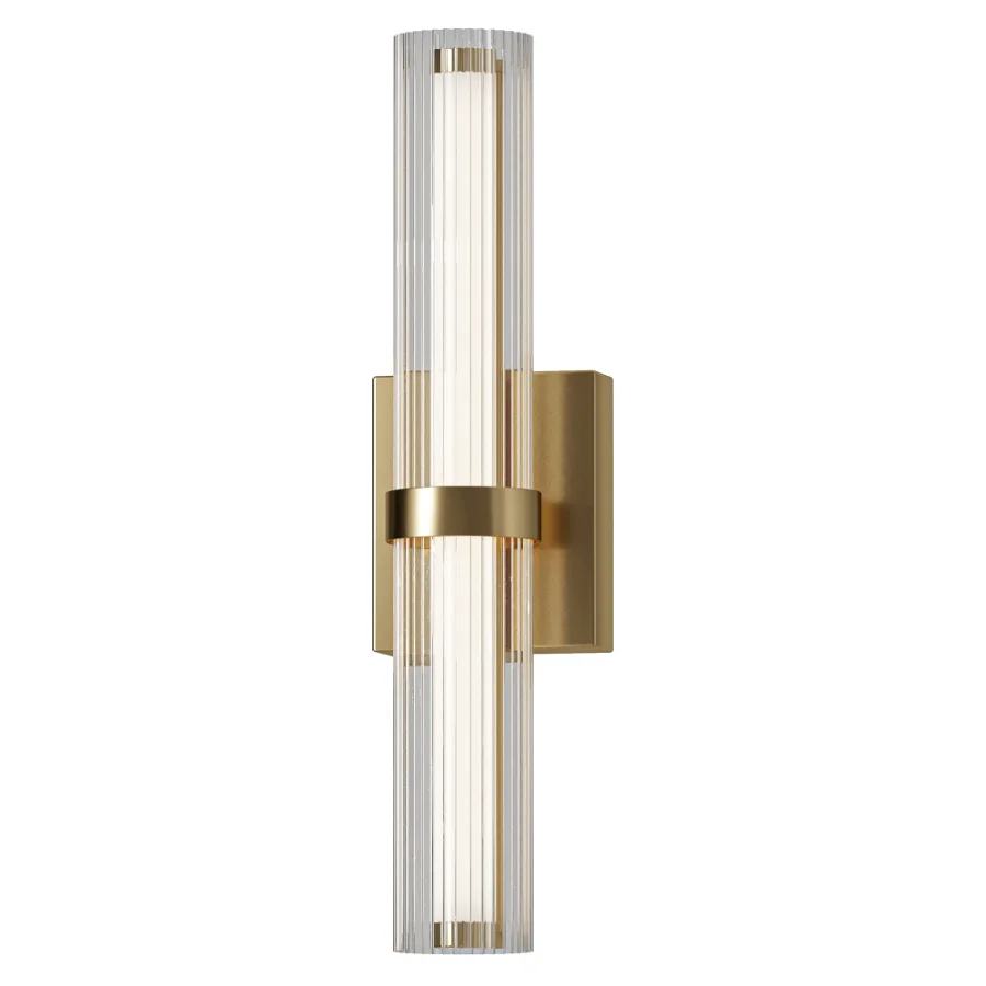 Soren Fluted Glass LED Tube Wall Sconce - Image 2