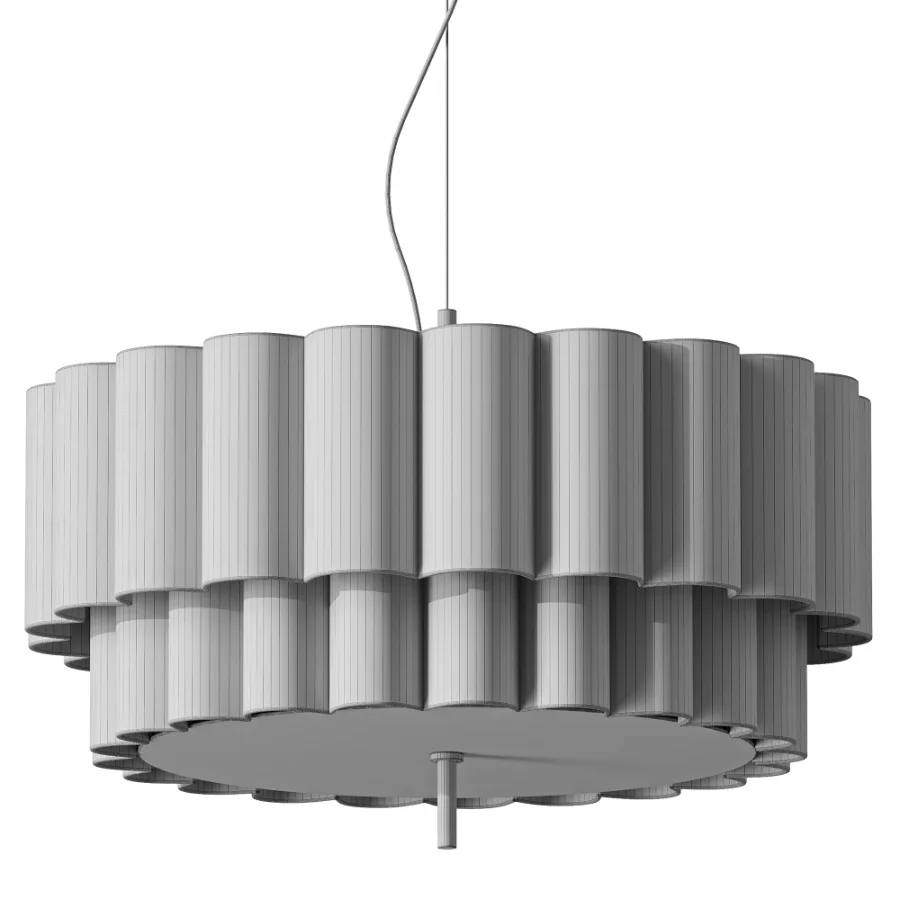 Stewart Modern Scalloped Linen Pendant Light - Image 4
