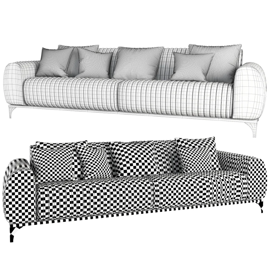 Sofa 4 Lugares Sala de Estar Base de Madeira - Image 4