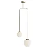 Modern brass chandelier with two shades - Thumbnail 2
