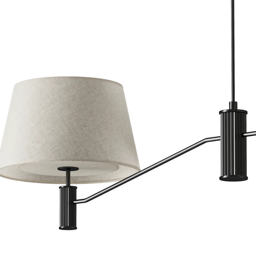 Black Fabric Double Ceiling Lamp - Image 4