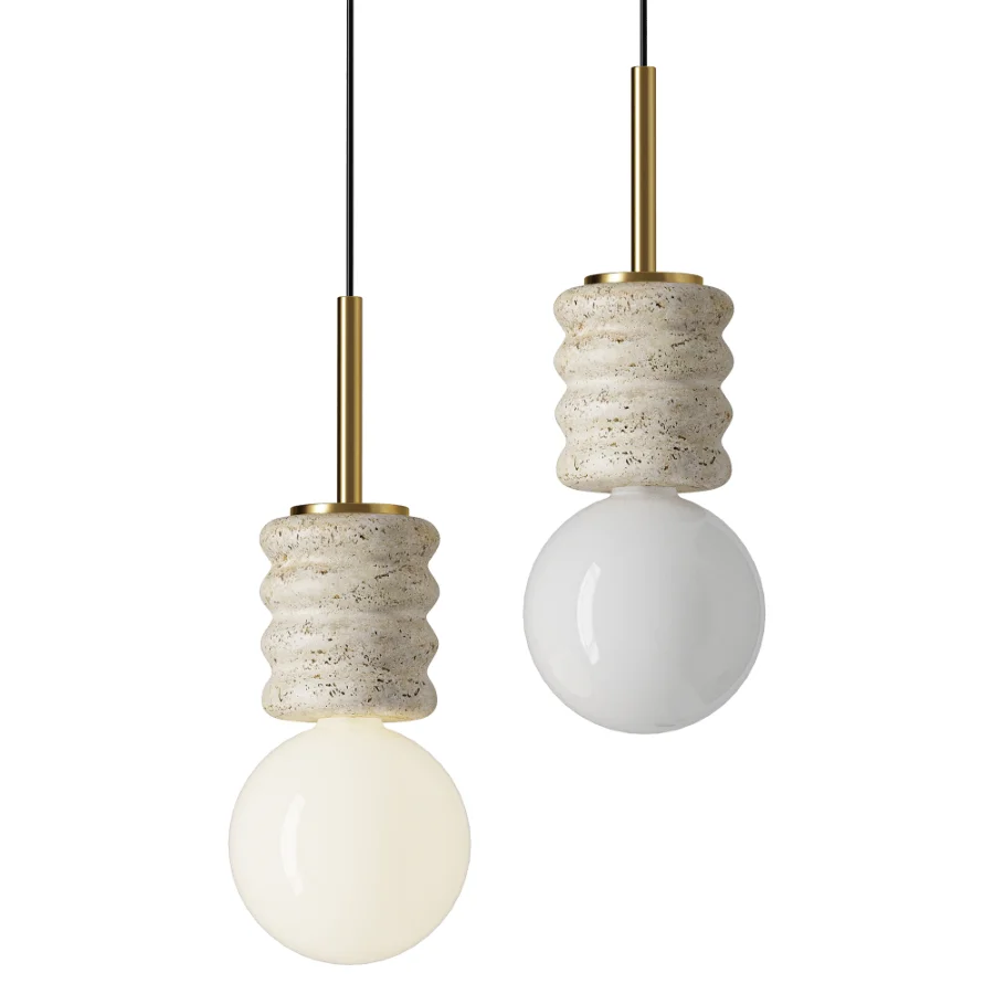 LED Chandelier Modern Stone Bedside Pendant Light - Image 1