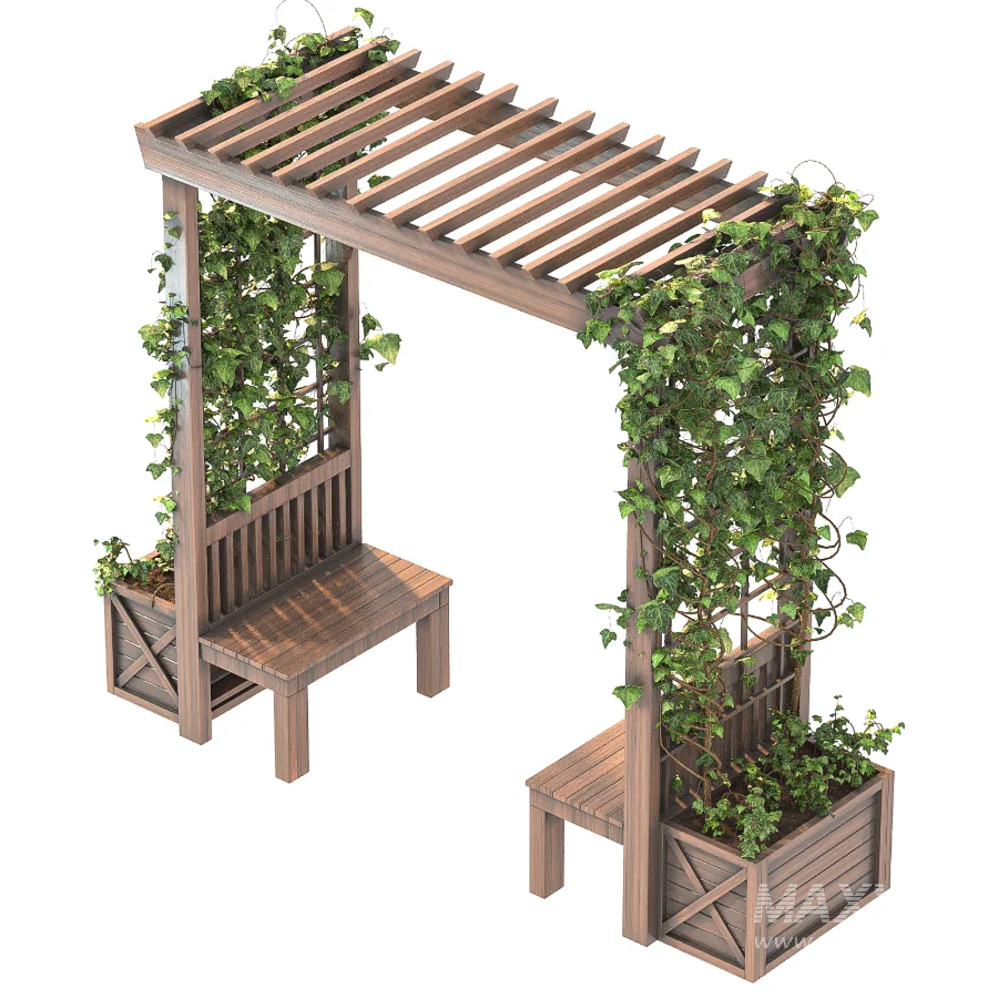 Wooden Garden Arbor 06 - Image 7