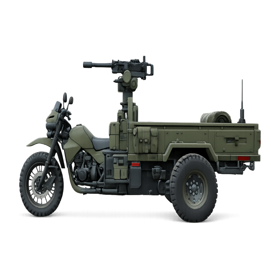 Military Tactical Trike Bike 3D Model - Image 8