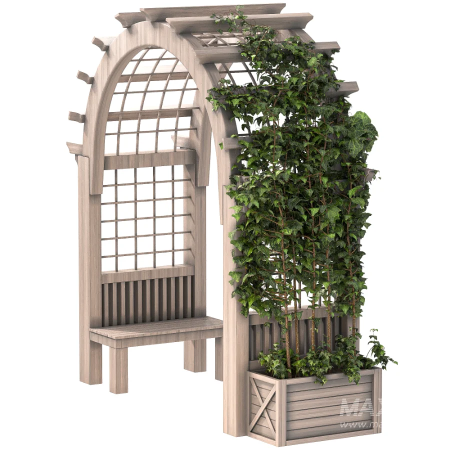 Wooden Garden Arbor 04 - Image 5