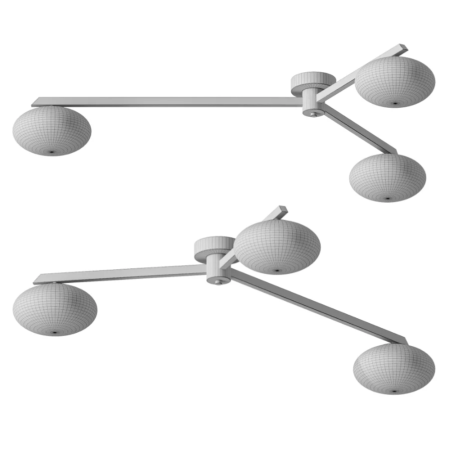 Modern Flush Mount Ceiling Fixture Glass Shades G9 - Image 4