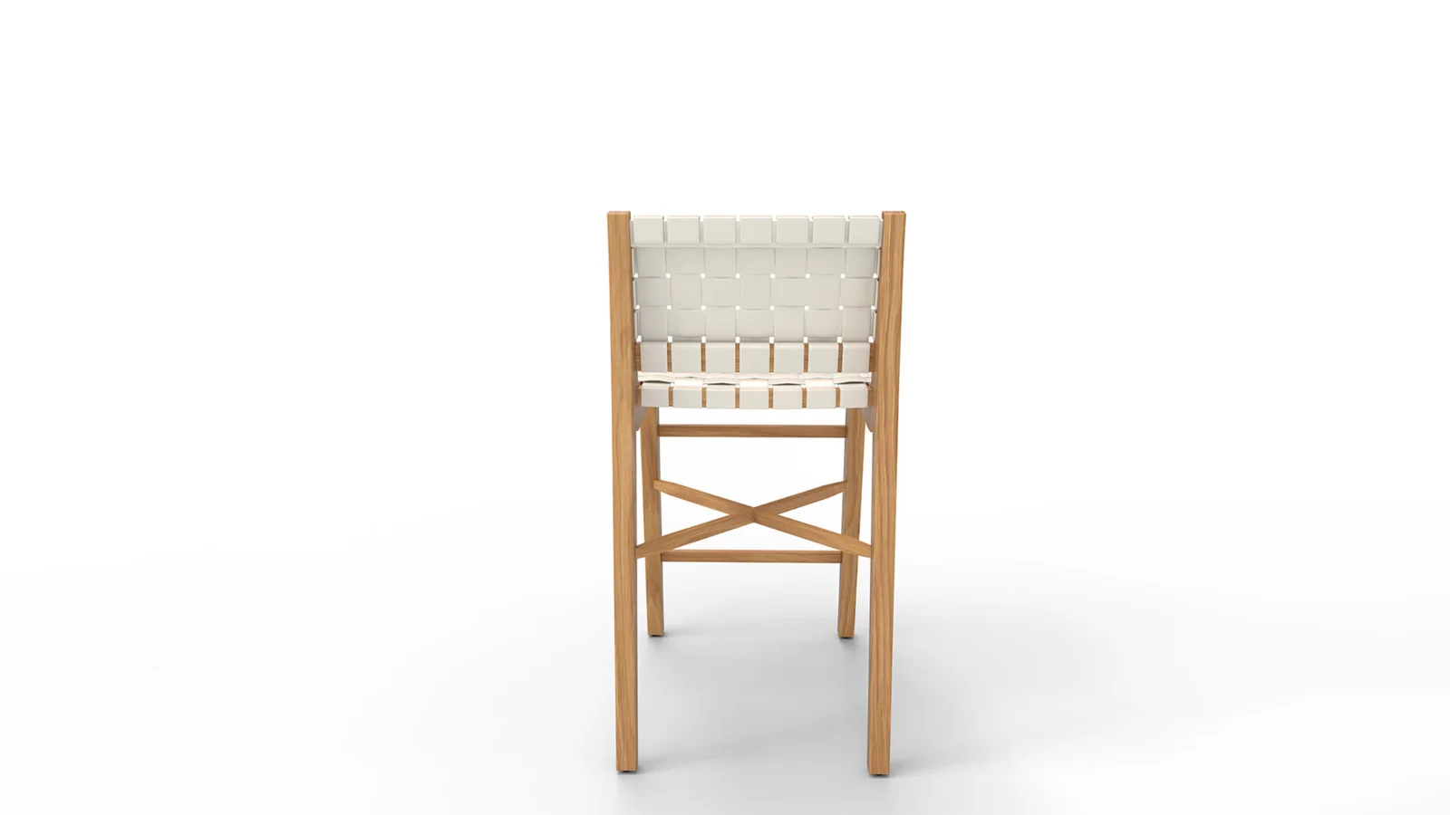 Taj White Leather Strap Bar Stool - Image 4