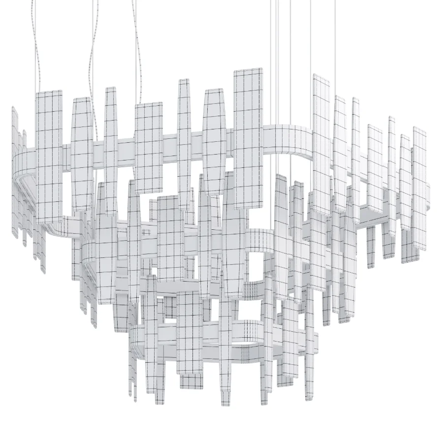 Forest Glass and Brass Chandelier - Image 3