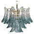 Blue Murano Style Glass Petals Chandelier - Thumbnail 1