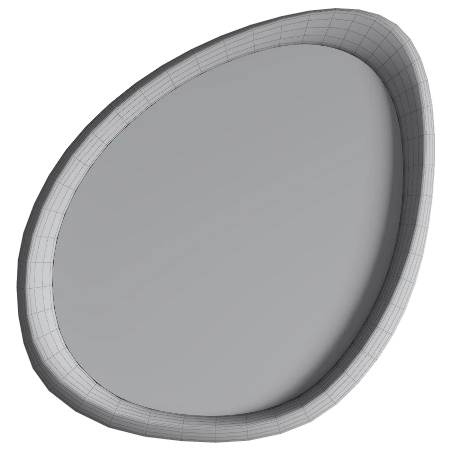 Asymmetrical Wooden Frame Mirror - Image 2