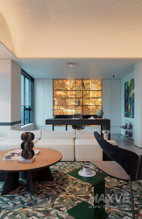 Modern living room and dining room interior scene - Image 4