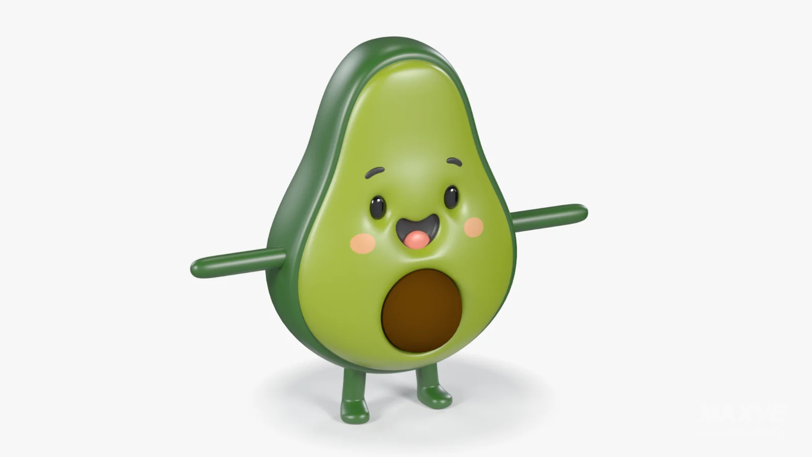 Avocado Cartoon 3D Character - Image 2