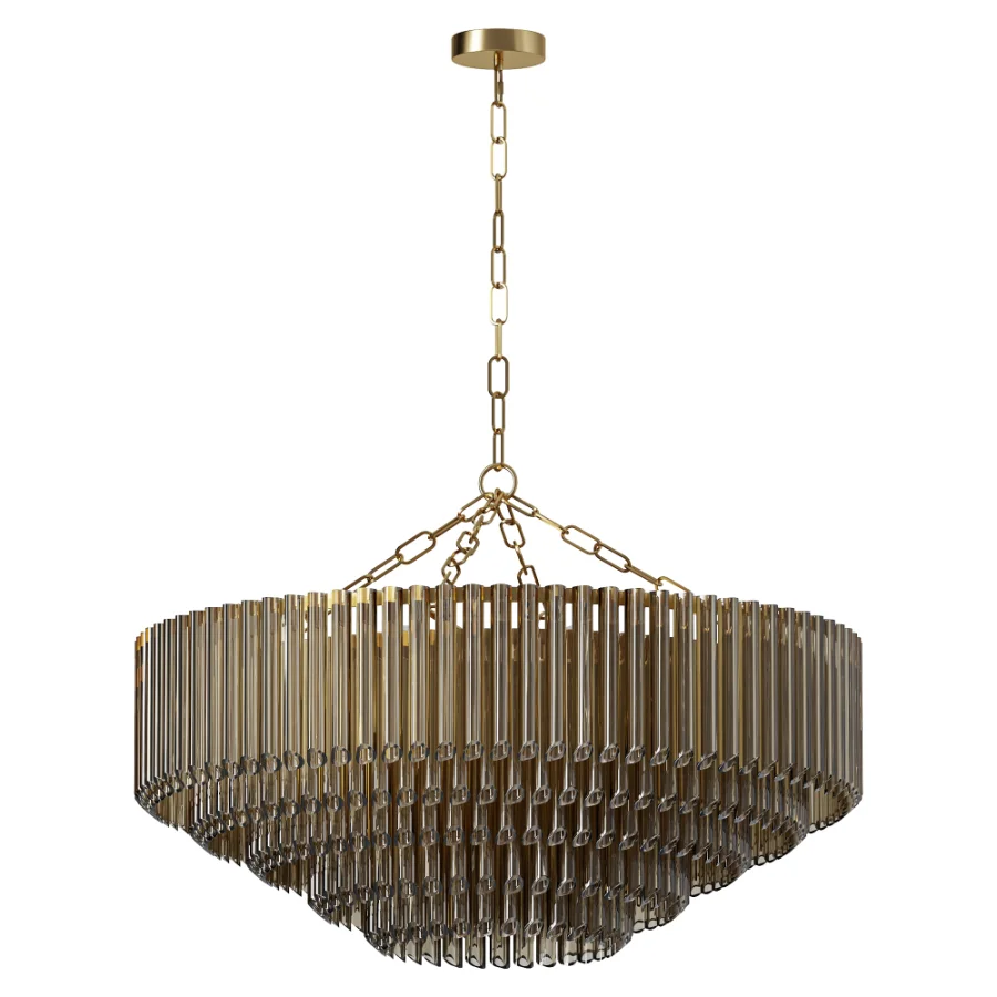 Petalia Wide Brass Chandelier - Image 3