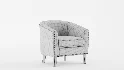 Leather Barrel Accent Chair - Thumbnail 8